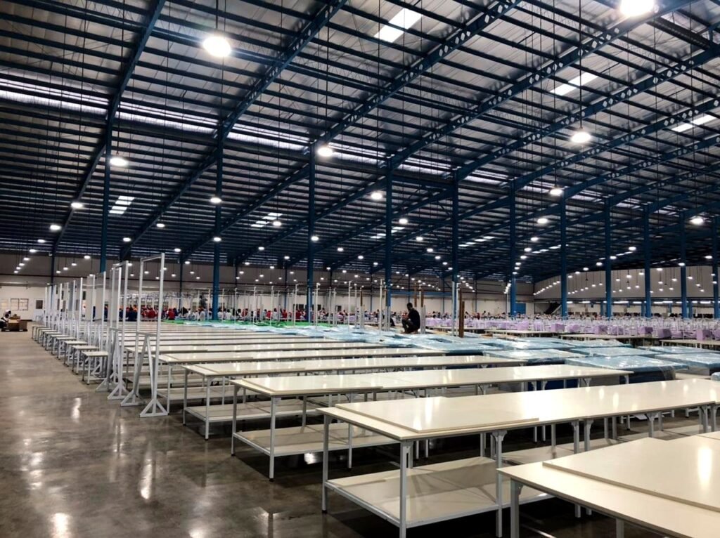 Factory hall electrical and lighting installation, Jepara