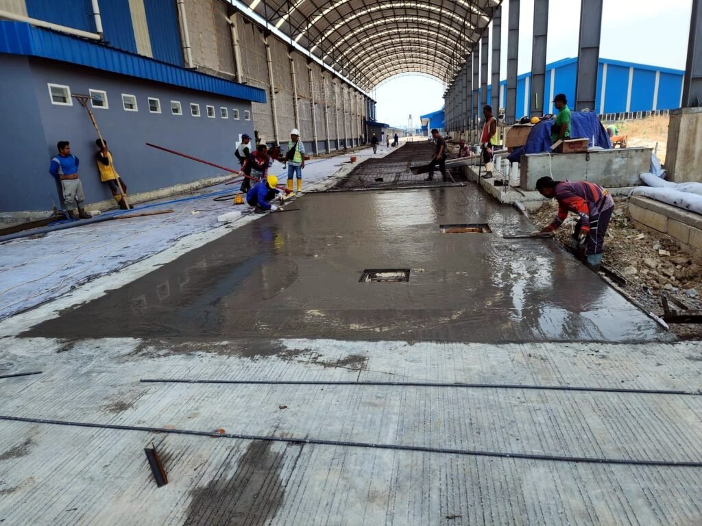 Concrete paving of the parking lot and in-plant road, Rembang