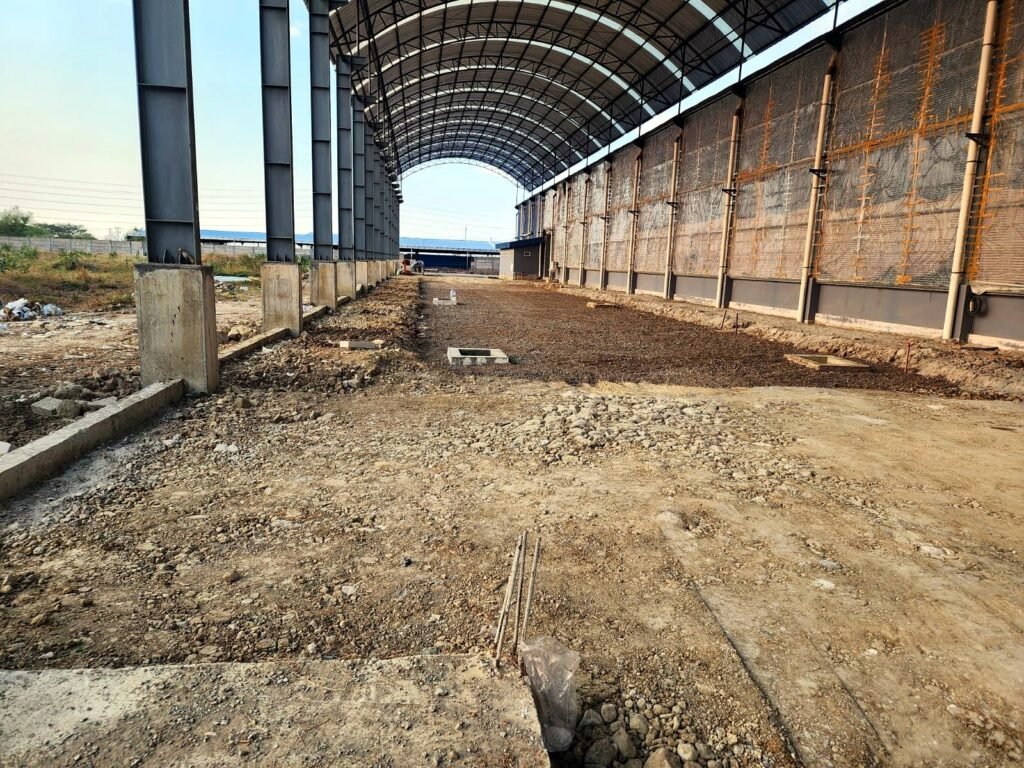 Parking lot and in-plant road under construction, Rembang