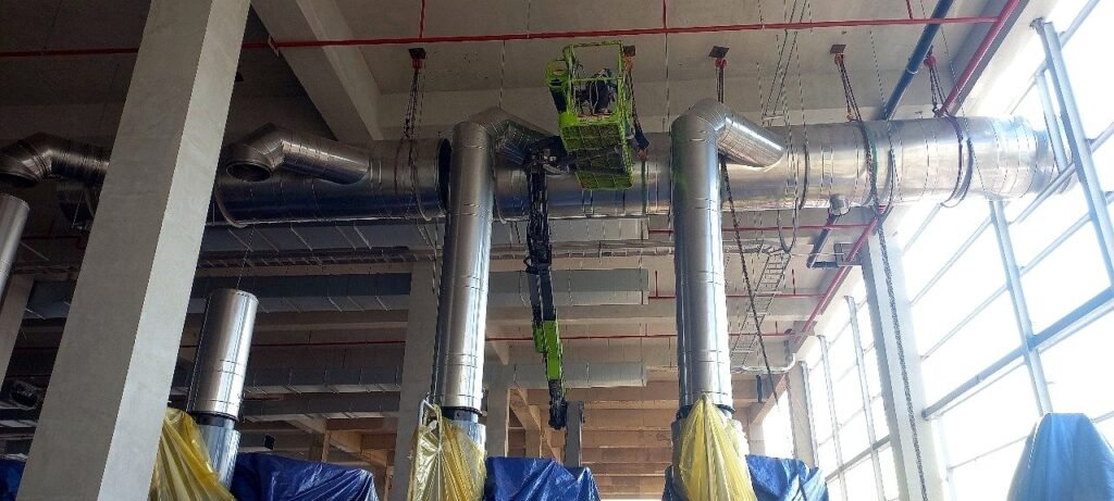 Flue risers installed inside the plant, Surabaya